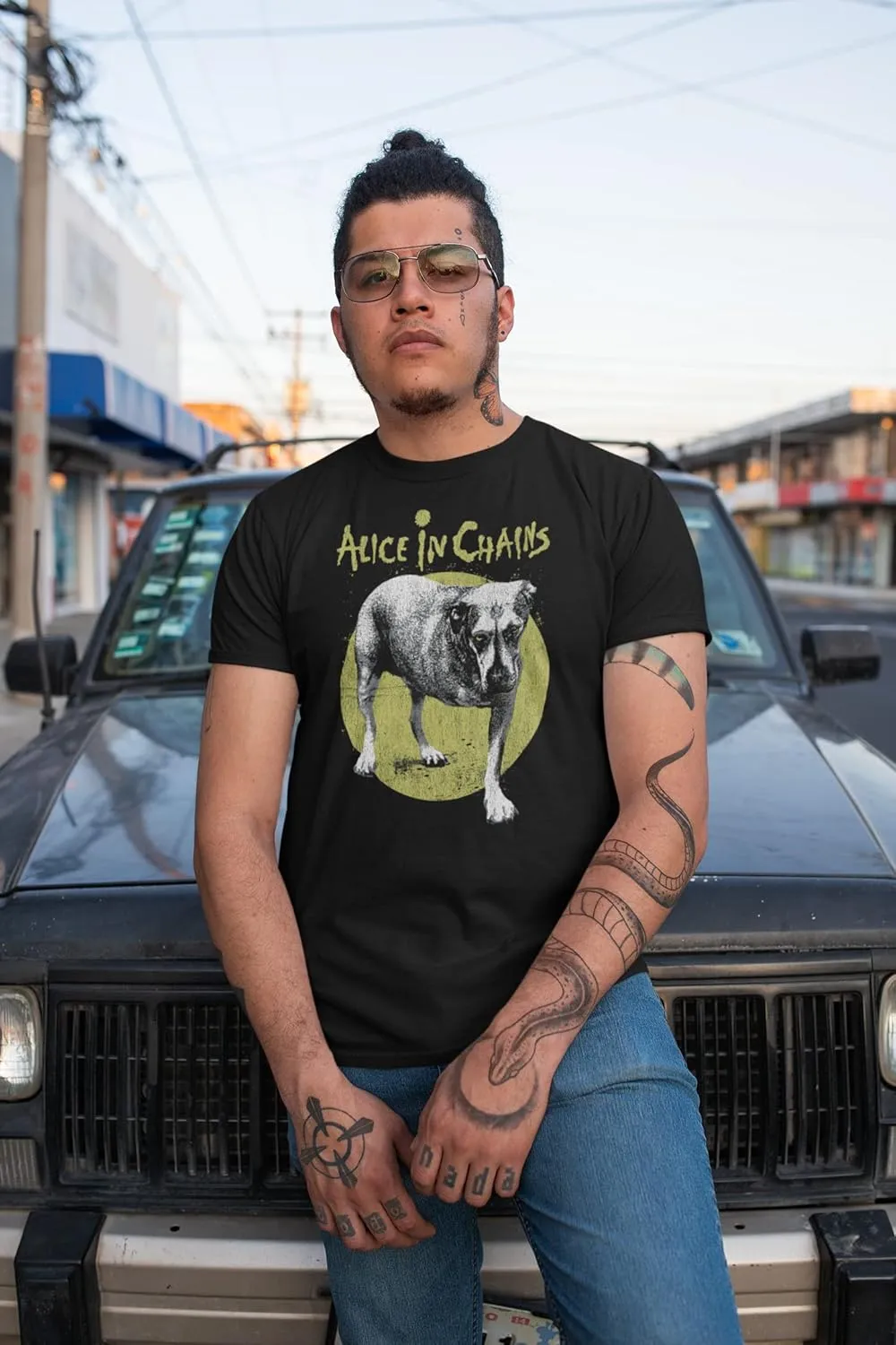 Alice in Chains T Shirt Self Titled Album Cover Mens Short Sleeve T Shirts 90s Music Graphic Tees