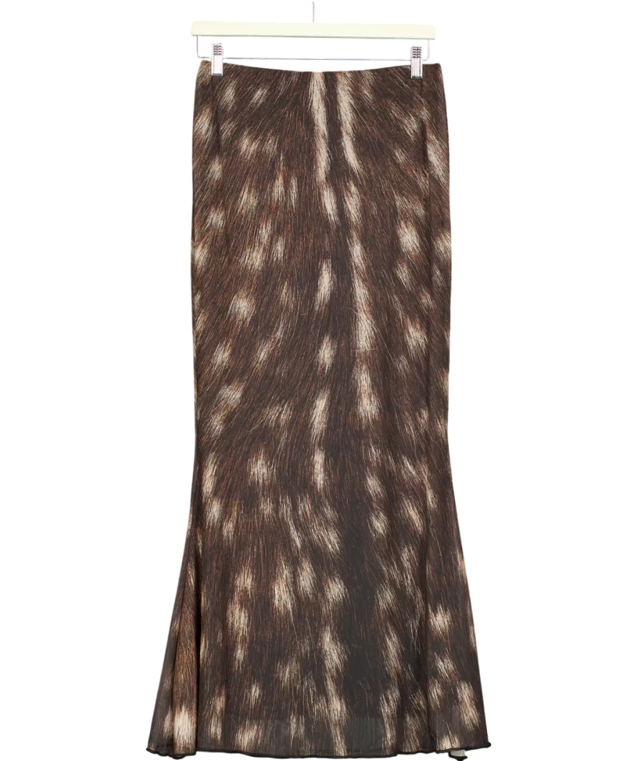 Basic Pleasure Mode Brown Bambi Maxi Skirt UK M