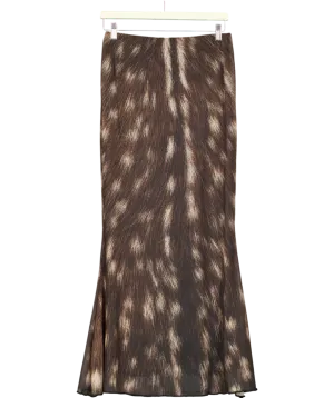 Basic Pleasure Mode Brown Bambi Maxi Skirt UK M