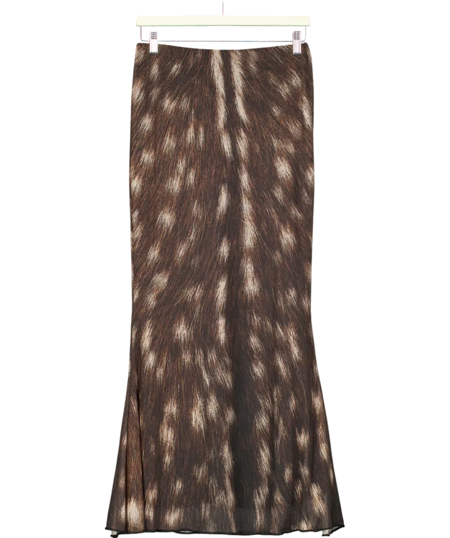 Basic Pleasure Mode Brown Bambi Maxi Skirt UK M