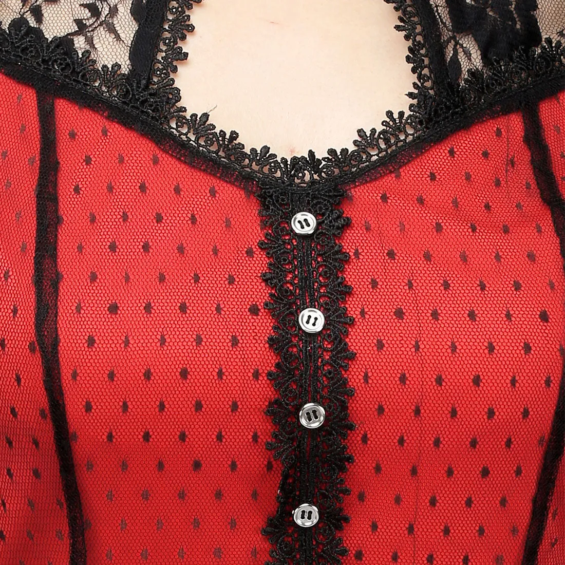 Basilic Kneelength Asymmetrical Mesh Dress