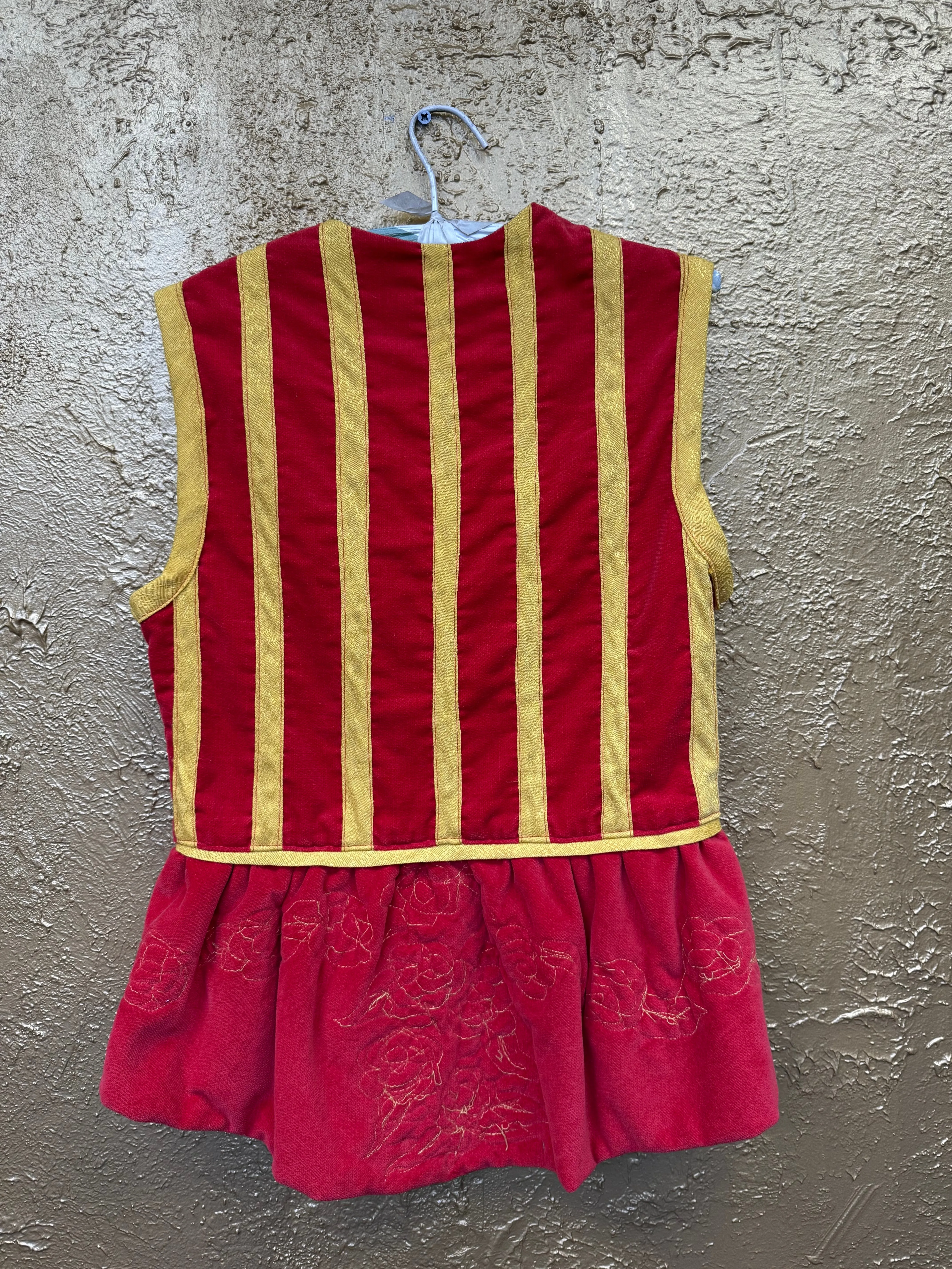 Costume - Waistcoat - Heavy Red/Gold velour