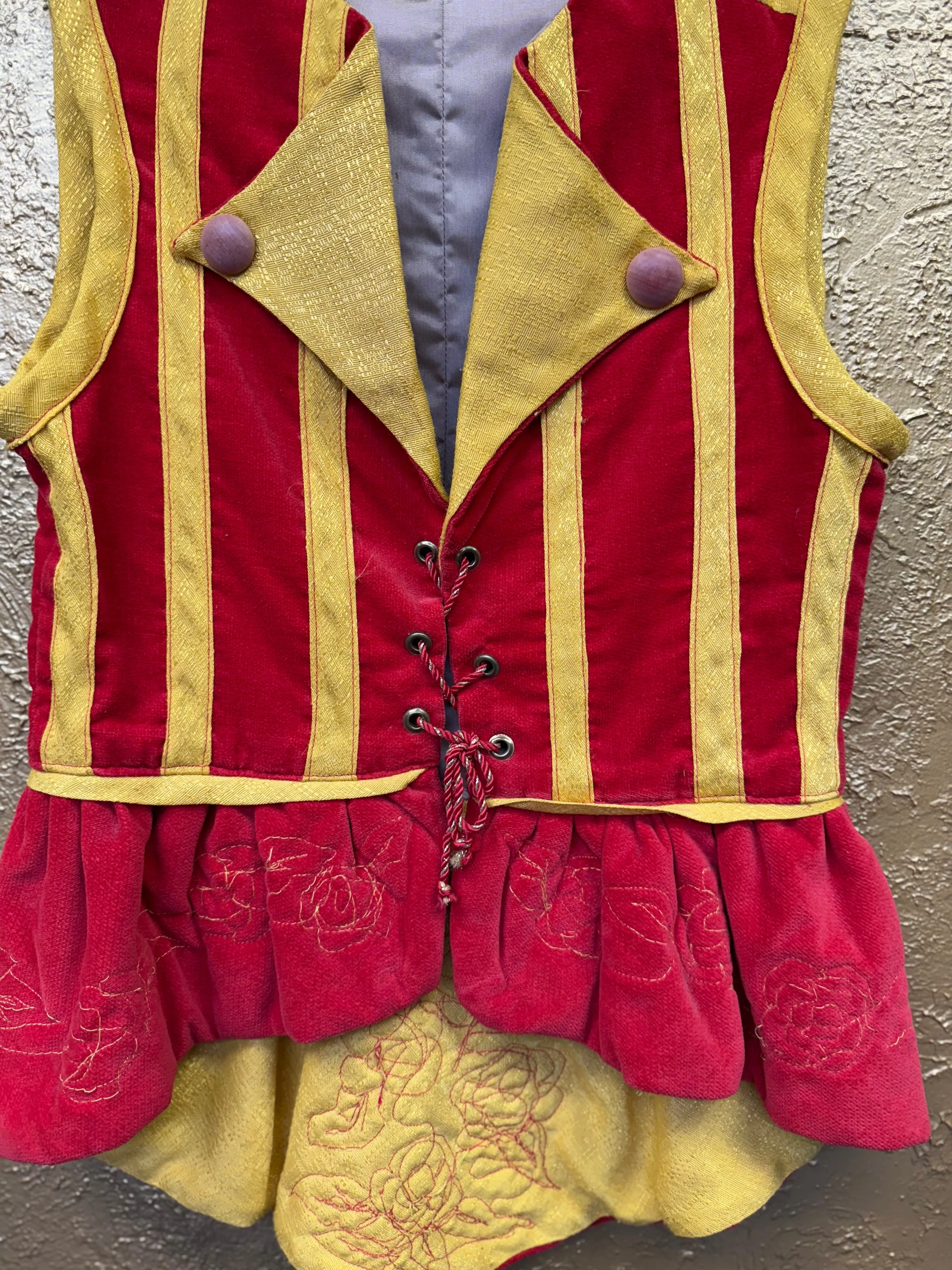 Costume - Waistcoat - Heavy Red/Gold velour