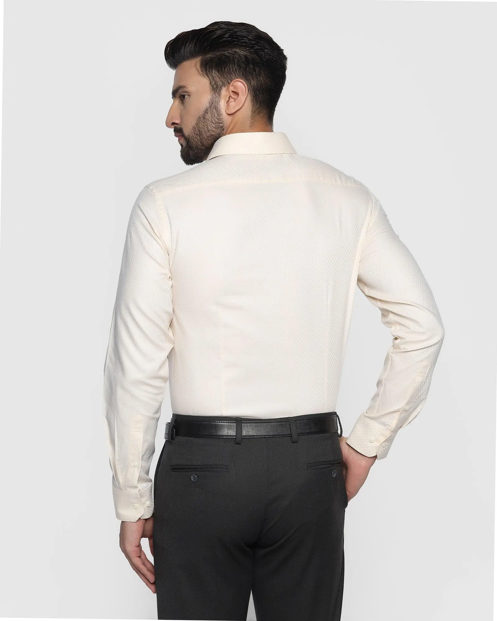 Formal Yellow Textured Shirt - Ena