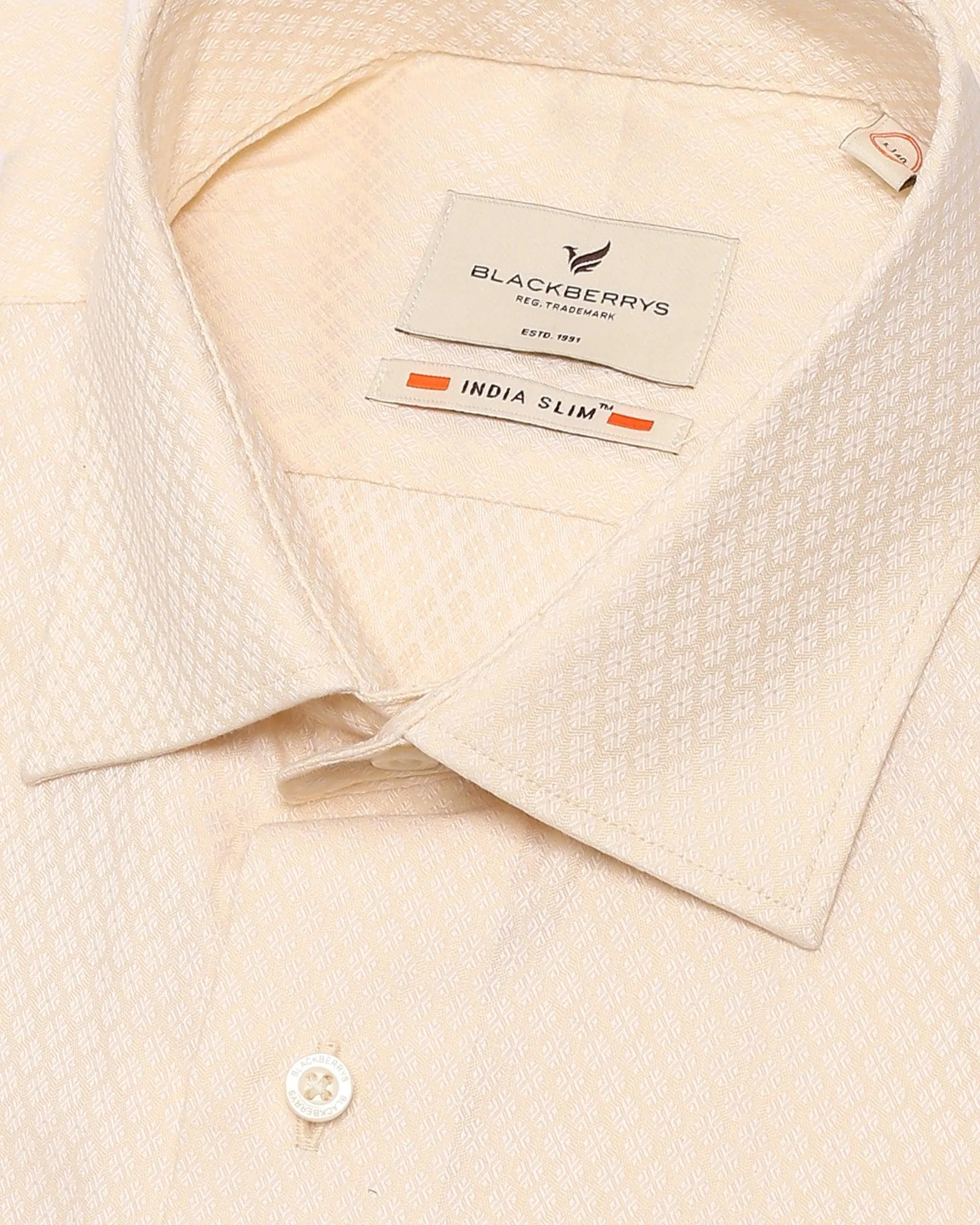 Formal Yellow Textured Shirt - Ena