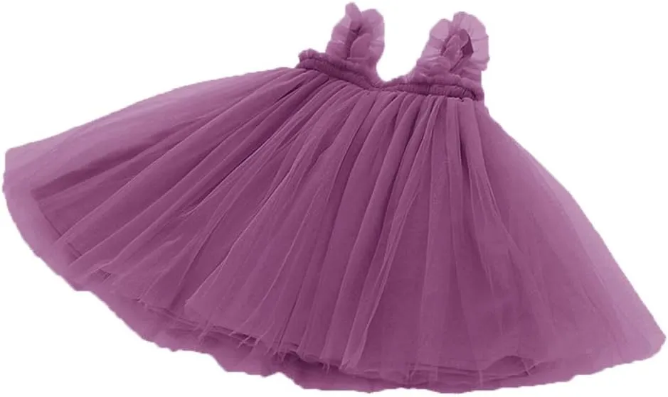 GSVIBK Baby Girls Tutu Dress Sleeveless Toddler Cotton Layered Tutu Dress Infant Tulle Dresses Princess Party Prom Dress