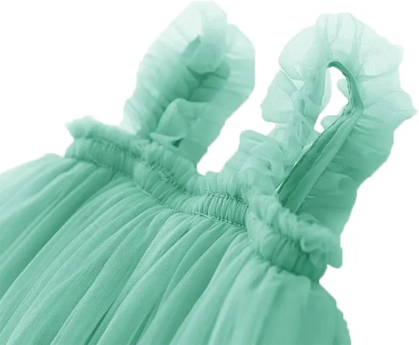 GSVIBK Baby Girls Tutu Dress Sleeveless Toddler Cotton Layered Tutu Dress Infant Tulle Dresses Princess Party Prom Dress