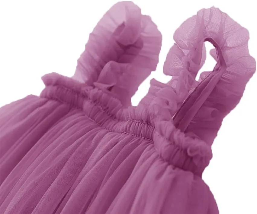 GSVIBK Baby Girls Tutu Dress Sleeveless Toddler Cotton Layered Tutu Dress Infant Tulle Dresses Princess Party Prom Dress