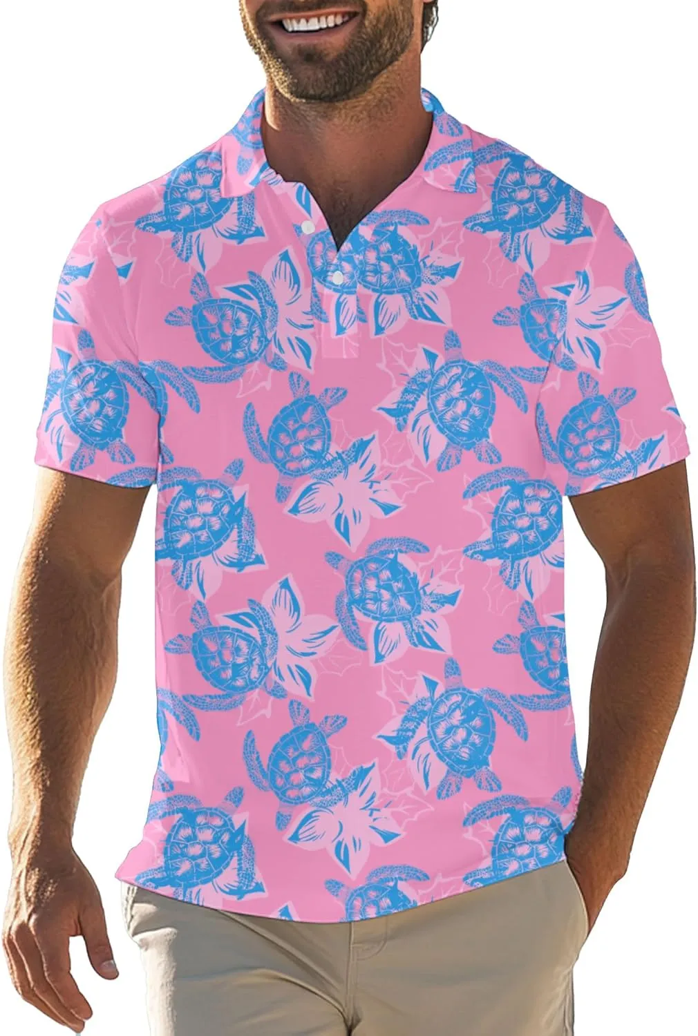 Mens Funny Golf Shirts for Men Polo Performance Moisture Wicking Dry Fit Shirt M-XXL