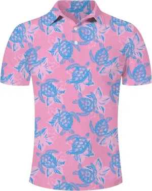 Mens Funny Golf Shirts for Men Polo Performance Moisture Wicking Dry Fit Shirt M-XXL