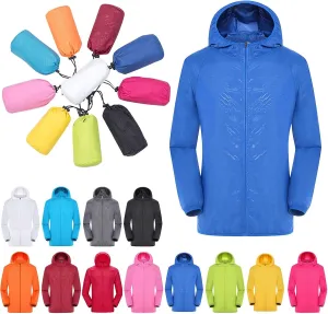 Rain Jacket Women Oversized Sun Protection Windbreaker Unisex coats Packable Hiking Travel Quick Dry Tops with Hood