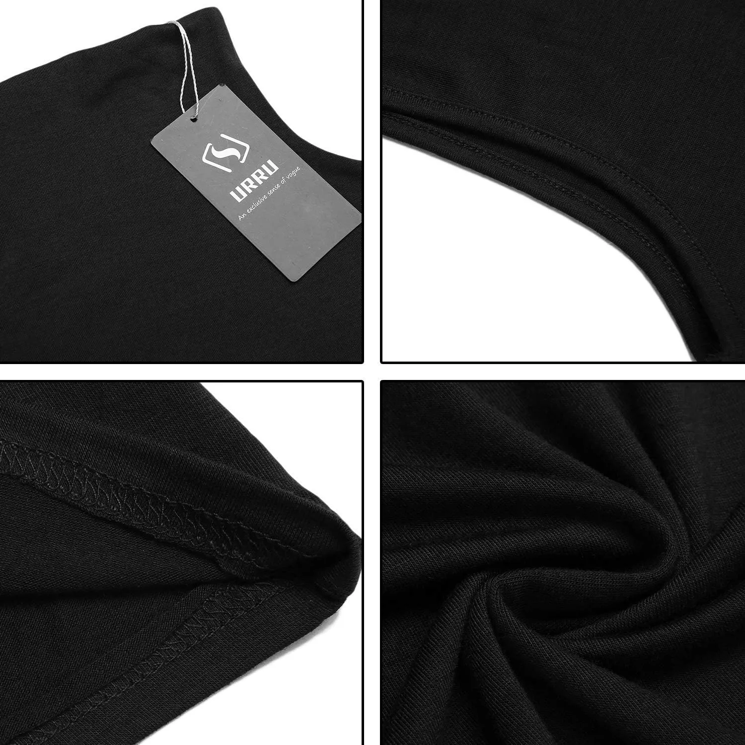 URRU Women's Sleeveless Slim Fit Turtleneck Mock Soft T-Shirt Tank Tops Basic Stretchy Pullover S-XXL