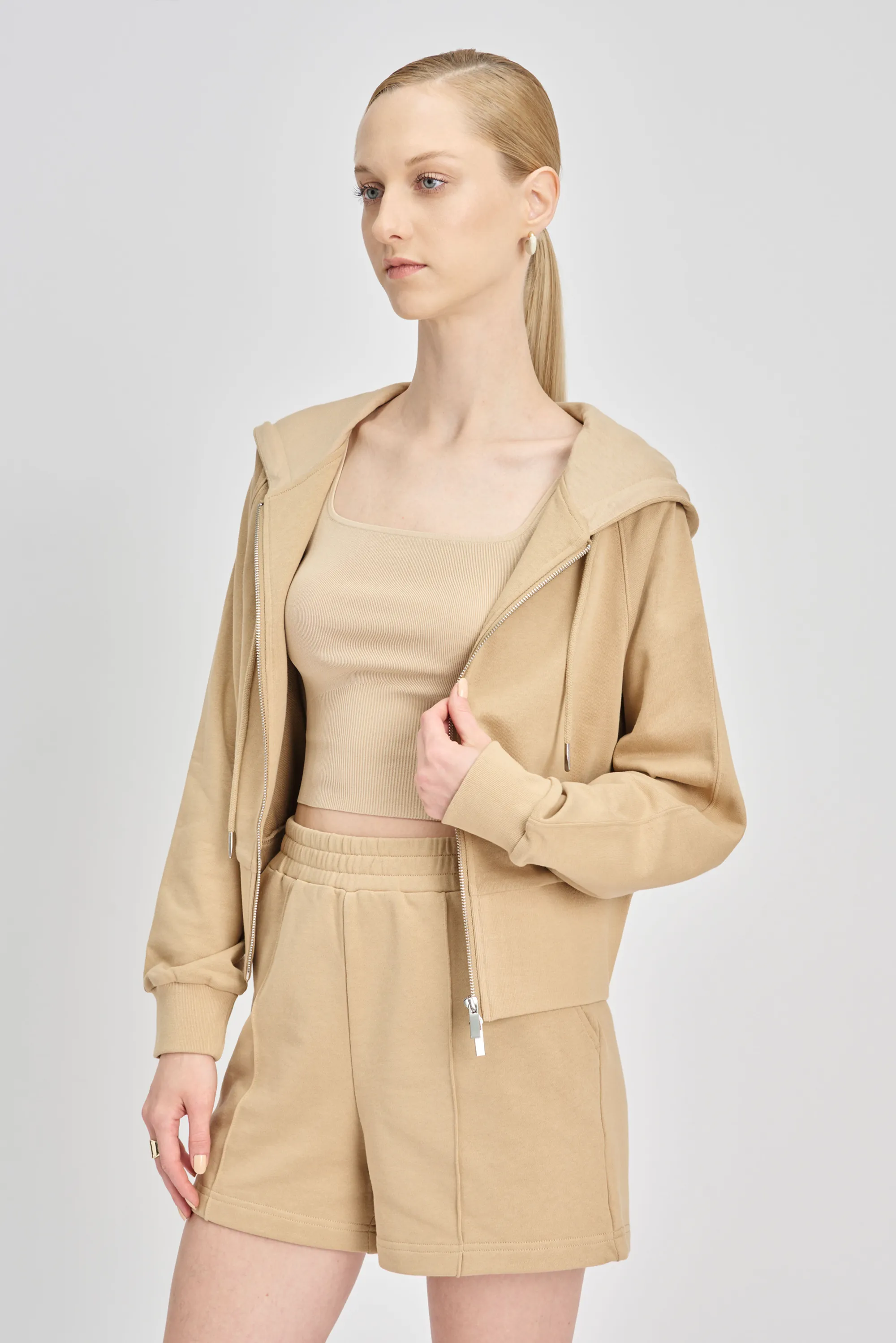 VENICE cotton hoodie jacket (Khaki)