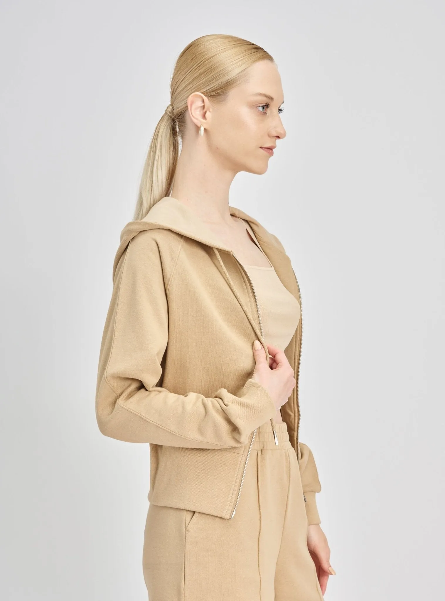 VENICE cotton hoodie jacket (Khaki)