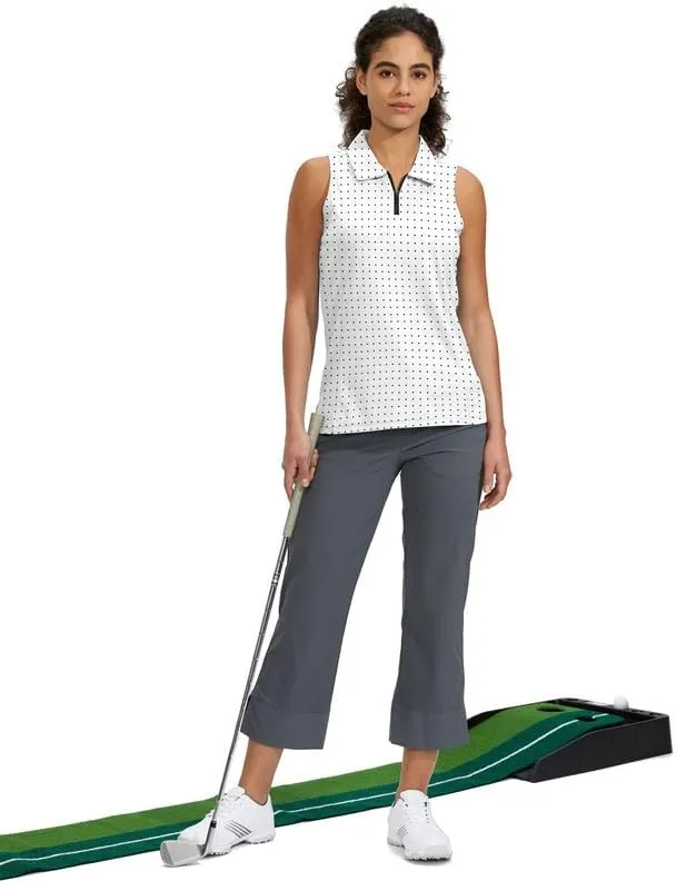 Viodia Women's Sleeveless Golf Shirt with Zip Up Tennis Quick Dry Tank Tops Polo Shirts for Women Golf Apparel Clothes