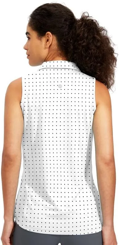 Viodia Women's Sleeveless Golf Shirt with Zip Up Tennis Quick Dry Tank Tops Polo Shirts for Women Golf Apparel Clothes