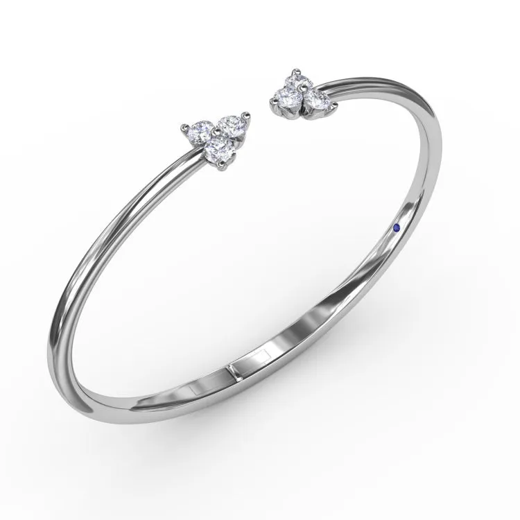 Whimsical Three Stone Bangle